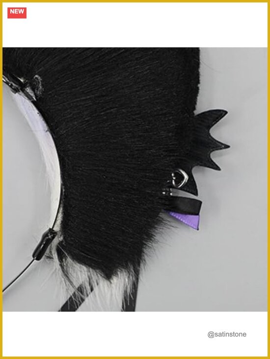 Furry Cat Ear Headband Cosplay Hair Accessory Handmade Faux Fur